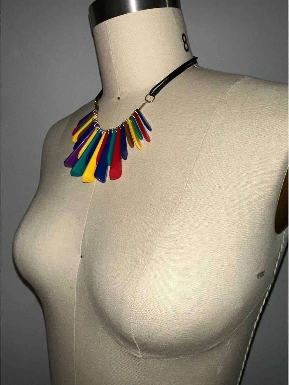 Multicolor Tribal Statement Necklace Costume Jewelry